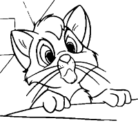 A coloring page of oliver and company